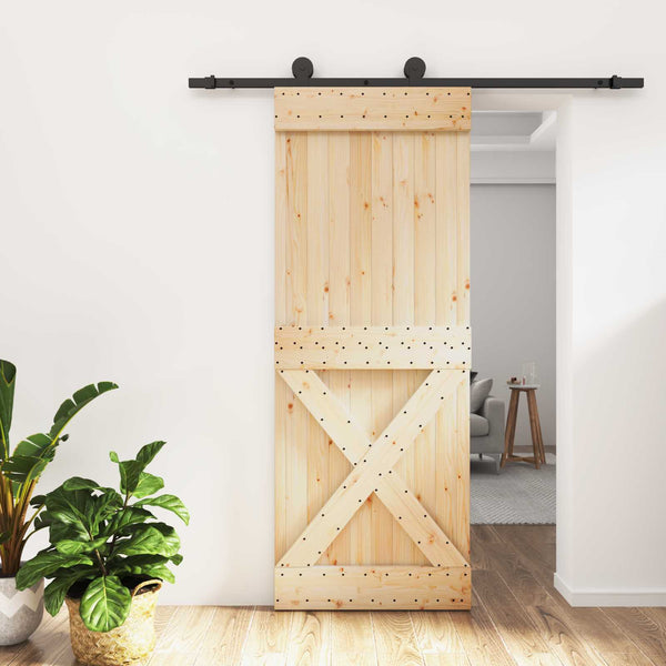 Liukuovi 80 x 210 cm Massiivinen mänty (käsittelemätön)