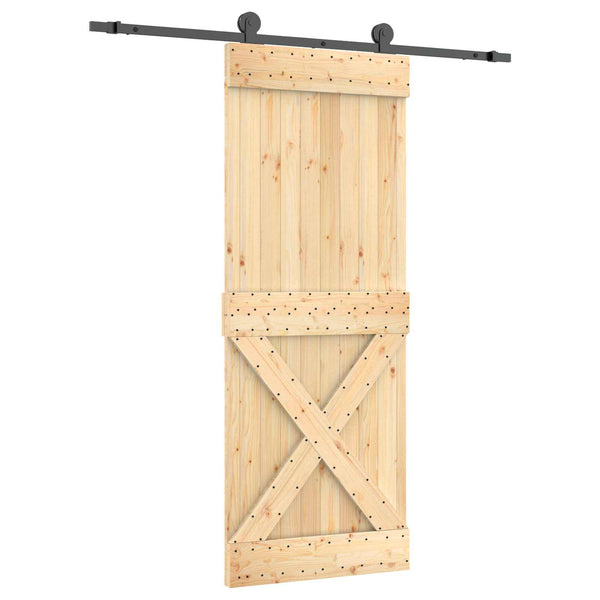 Liukuovi 80 x 210 cm Massiivinen mänty (käsittelemätön)
