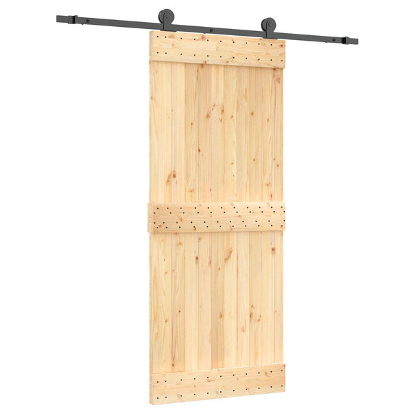 Liukuovi 85 x 210 cm Massiivinen mänty (käsittelemätön)