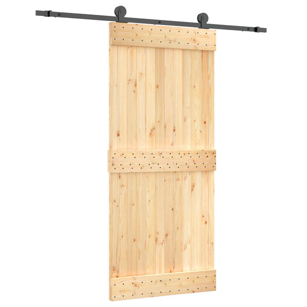 Liukuovi 90 x 210 cm Massiivinen mänty (käsittelemätön)
