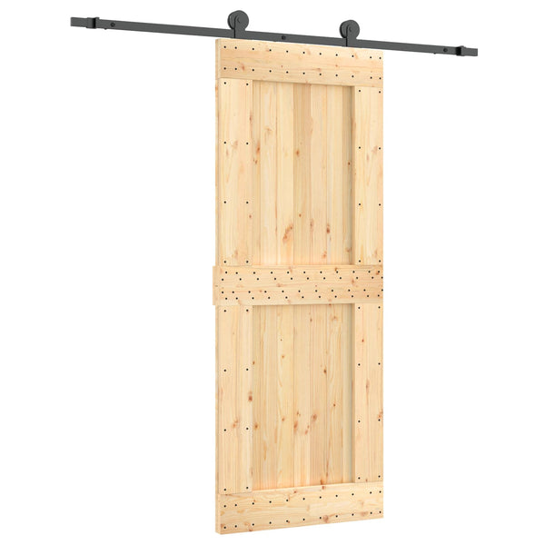 Liukuovi 80 x 210 cm Massiivinen mänty (käsittelemätön)