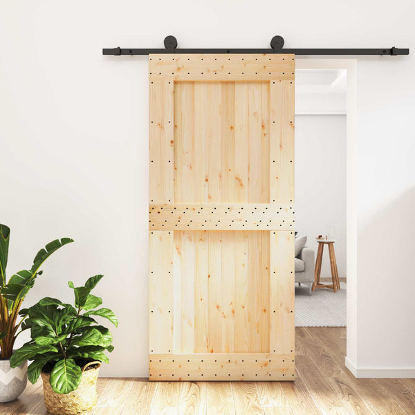 Liukuovi 95 x 210 cm Massiivinen mänty (käsittelemätön)