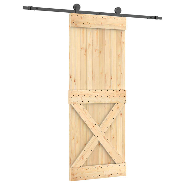 Liukuovi 80 x 210 cm Massiivinen mänty (käsittelemätön)