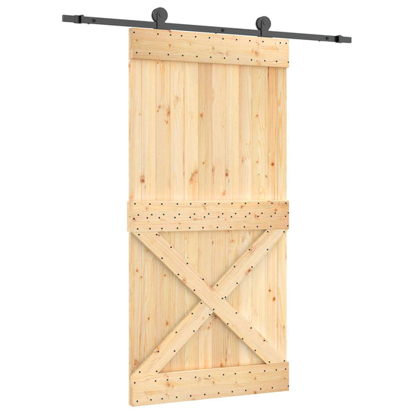 Liukuovi 100 x 210 cm Massiivinen mänty (käsittelemätön)