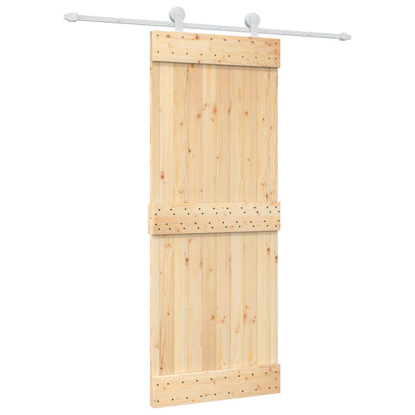 Liukuovi 80 x 210 cm Massiivinen mänty (käsittelemätön)