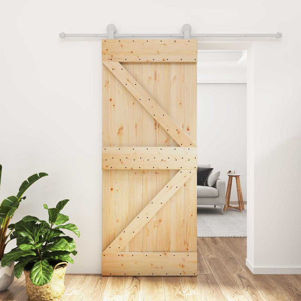Liukuovi 85 x 210 cm Massiivinen mänty (käsittelemätön)