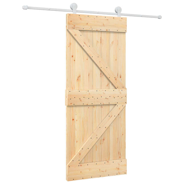 Liukuovi 85 x 210 cm Massiivinen mänty (käsittelemätön)