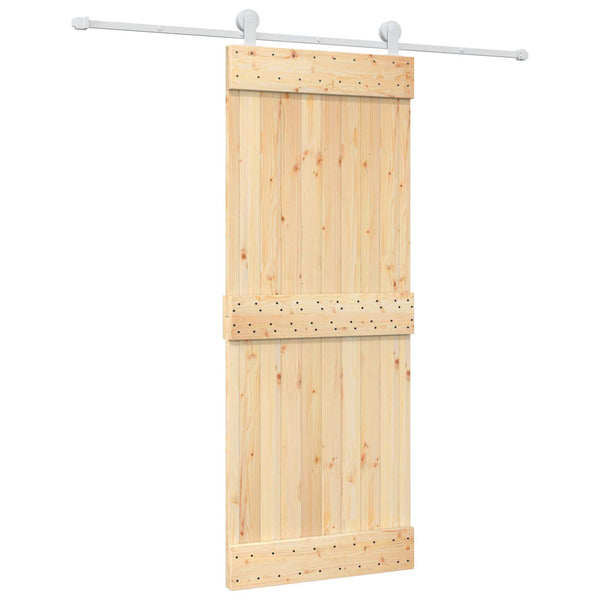 Liukuovi 80 x 210 cm Massiivinen mänty (käsittelemätön)