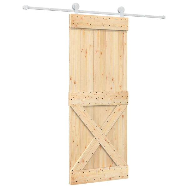 Liukuovi 80 x 210 cm Massiivinen mänty (käsittelemätön)