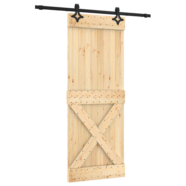 Liukuovi 80 x 210 cm Massiivinen mänty (käsittelemätön)