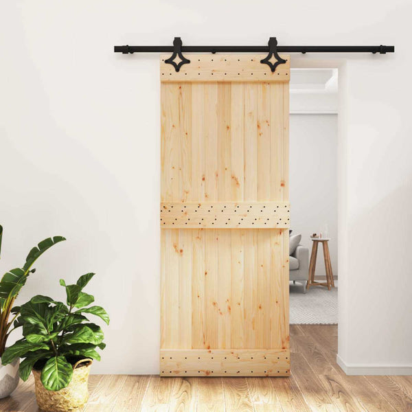 Liukuovi 85 x 210 cm Massiivinen mänty (käsittelemätön)