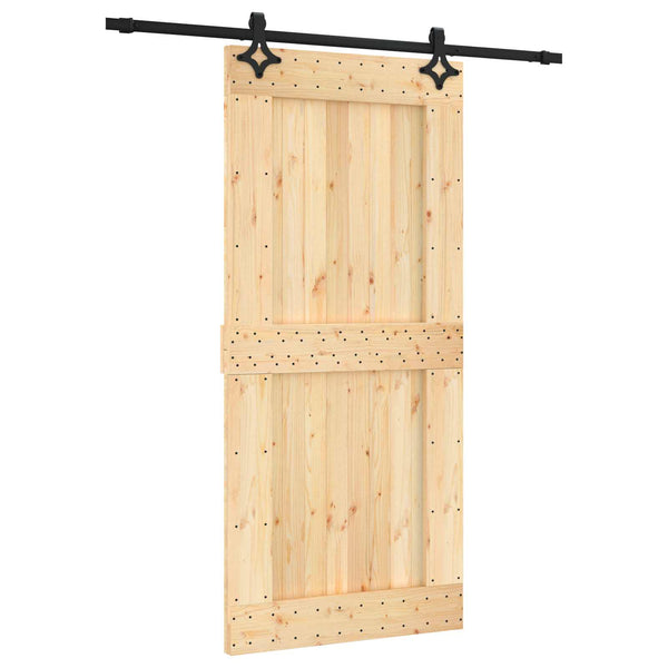 Liukuovi 95 x 210 cm Massiivinen mänty (käsittelemätön)