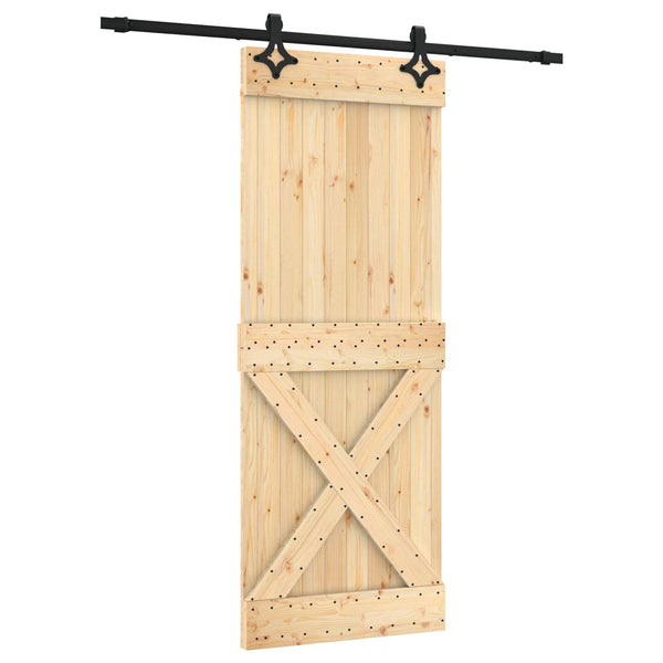 Liukuovi 80 x 210 cm Massiivinen mänty (käsittelemätön)