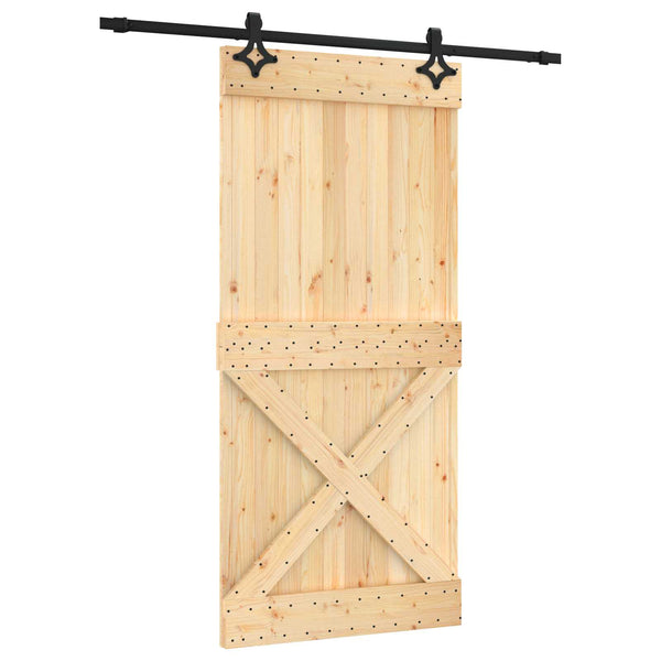 Liukuovi 95 x 210 cm Massiivinen mänty (käsittelemätön)