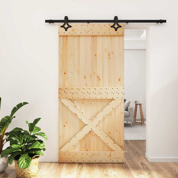 Liukuovi 100 x 210 cm Massiivinen mänty (käsittelemätön)