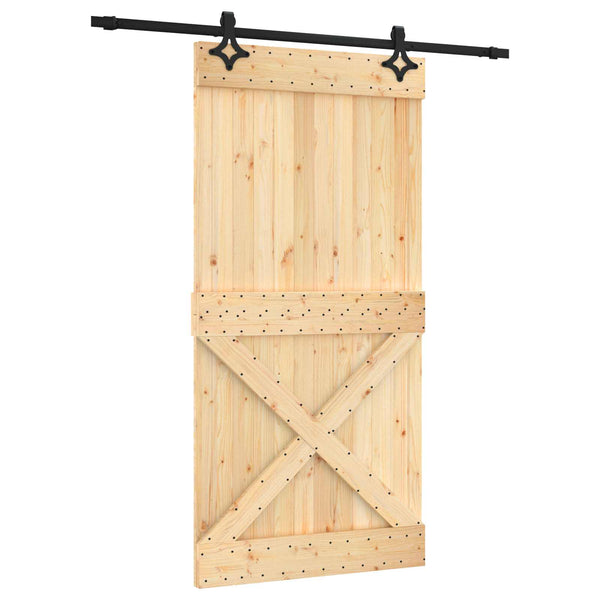 Liukuovi 100 x 210 cm Massiivinen mänty (käsittelemätön)