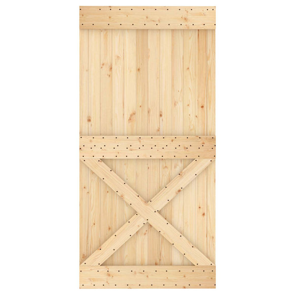 Liukuovi 100 x 210 cm Massiivinen mänty (käsittelemätön)