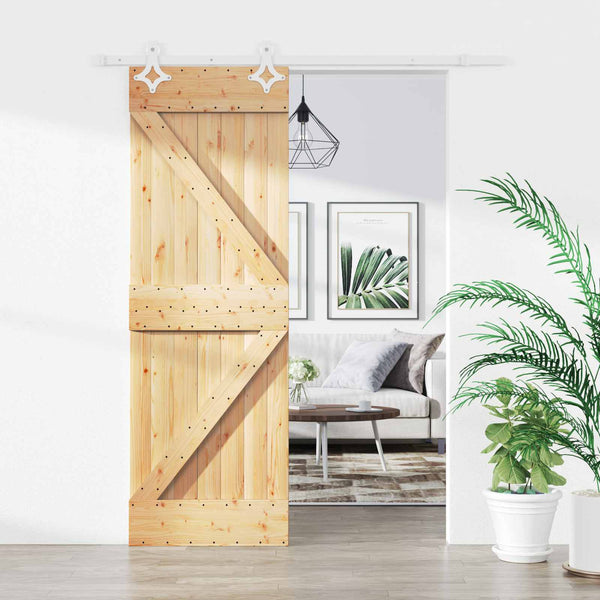 Liukuovi 70 x 210 cm Massiivinen mänty (käsittelemätön)