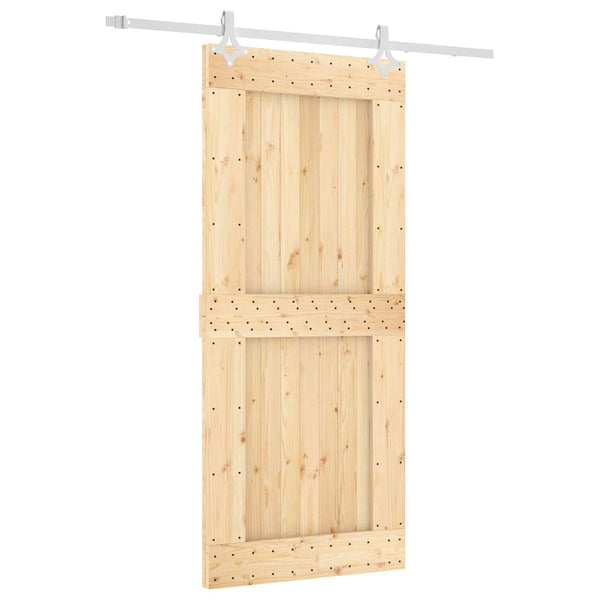 Liukuovi 90 x 210 cm Massiivinen mänty (käsittelemätön)