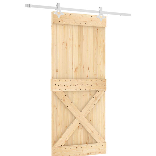 Liukuovi 90 x 210 cm Massiivinen mänty (käsittelemätön)
