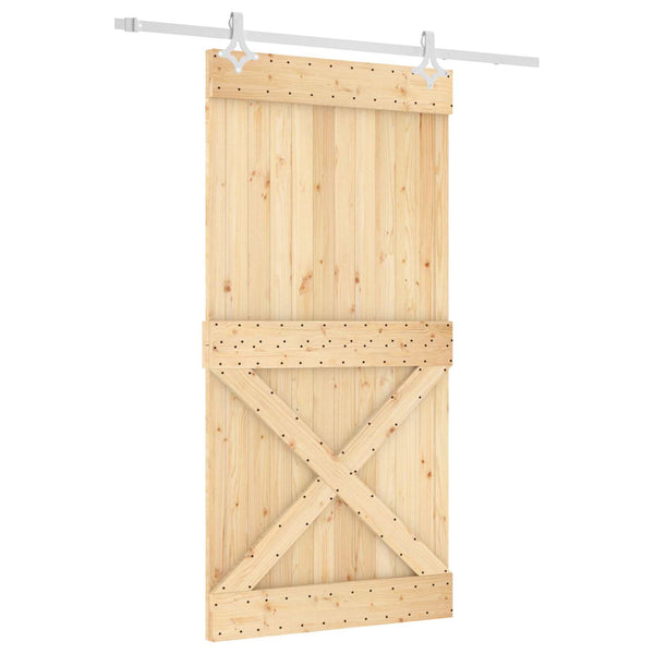 Liukuovi 100 x 210 cm Massiivinen mänty (käsittelemätön)