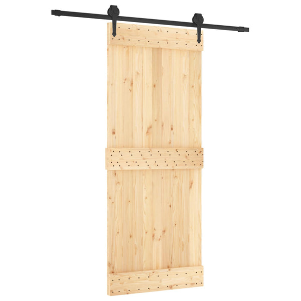Liukuovi Luonnollinen ja musta 85 x 210 cm Massiivinen mänty