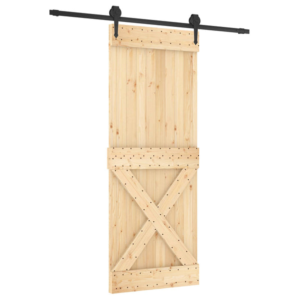 Liukuovi 80 x 210 cm Massiivinen mänty (käsittelemätön)