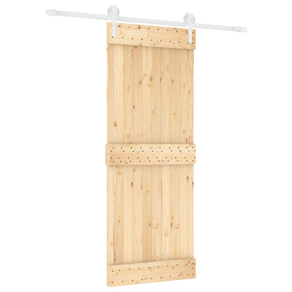Liukuovi 80 x 210 cm Massiivinen mänty (käsittelemätön)