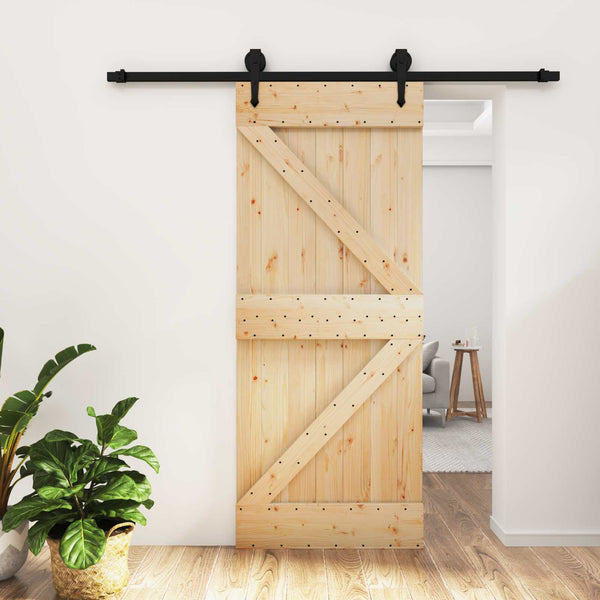 Liukuovi 85 x 210 cm Massiivinen mänty (käsittelemätön)