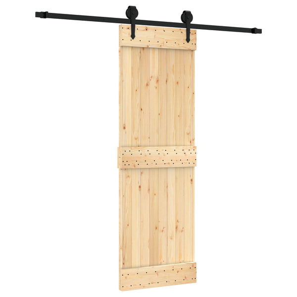 Liukuovi Luonnollinen ja musta 70 x 210 cm Massiivinen mänty