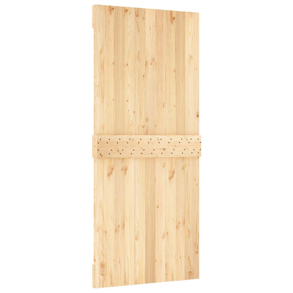 Liukuovi Luonnollinen ja musta 90 x 210 cm Massiivinen mänty