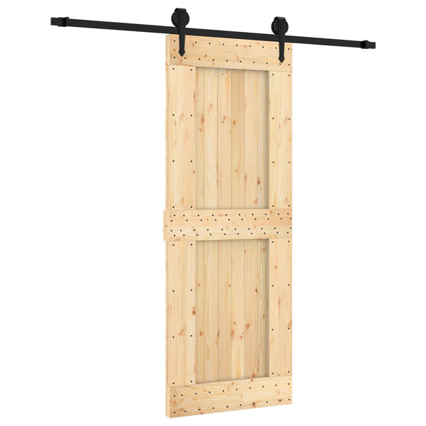 Liukuovi Luonnollinen ja musta 80 x 210 cm Massiivinen mänty