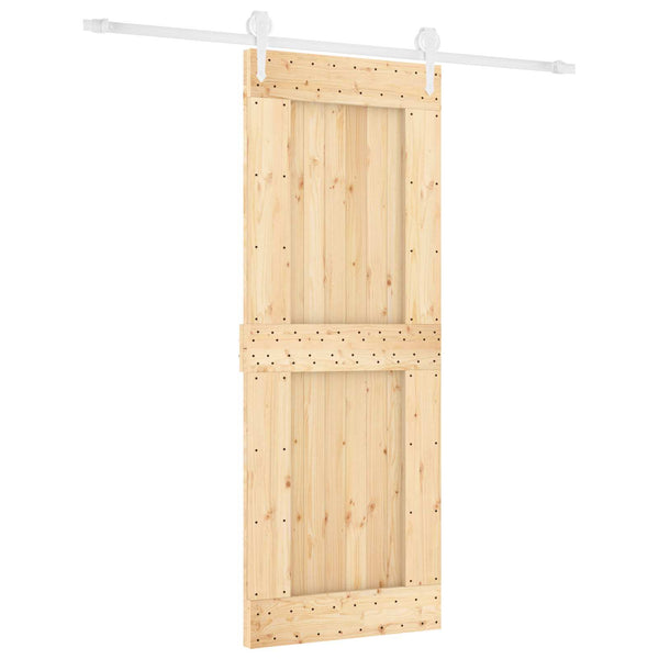 Liukuovi 80 x 210 cm Massiivinen mänty (käsittelemätön)