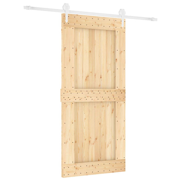Liukuovi 95 x 210 cm Massiivinen mänty (käsittelemätön)