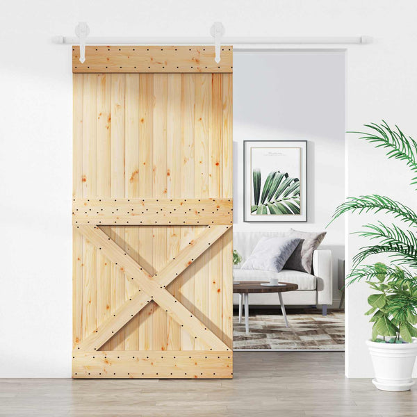 Liukuovi 100 x 210 cm Massiivinen mänty (käsittelemätön)