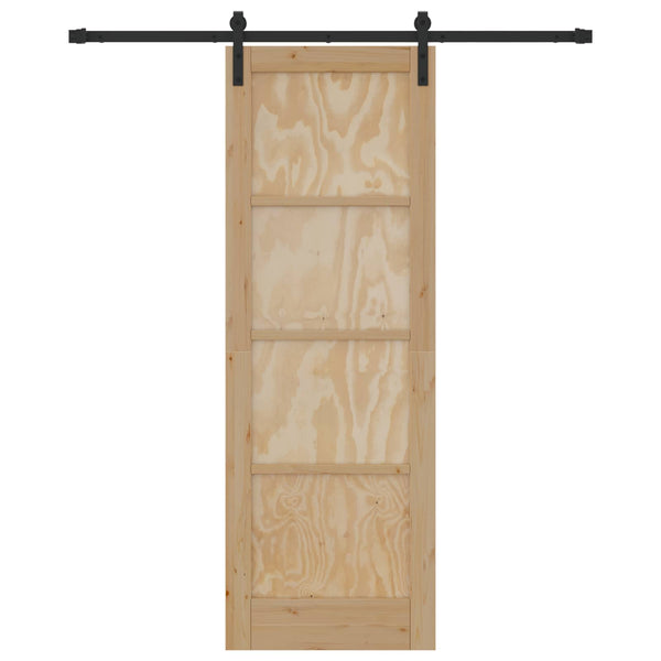 Liukuovi 73,5 x 211 cm Täysi mänty Luonnollinen ja musta