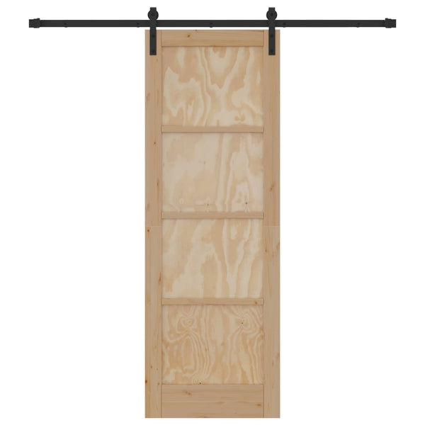 Liukuovi 73,5 x 211 cm Täysi mänty Luonnollinen ja musta