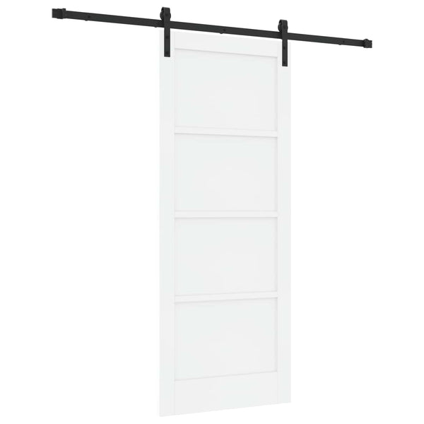 Liukuovi 83 x 202 cm Täysi mänty Valkoinen ja musta