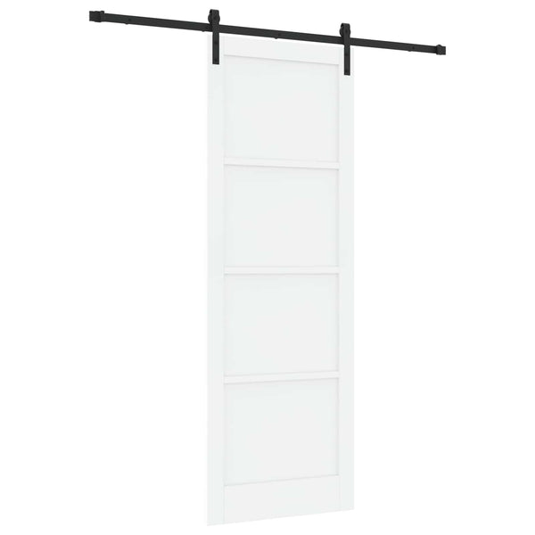 Liukuovi 83 x 232 cm Täysi mänty Valkoinen ja musta
