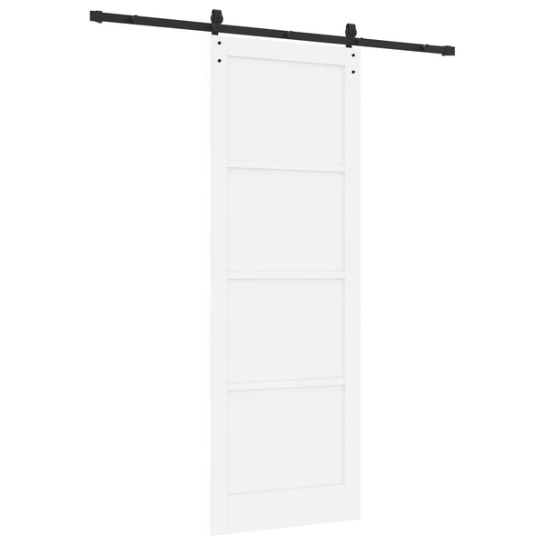 Liukuovi 83 x 232 cm Täysi mänty Valkoinen ja musta