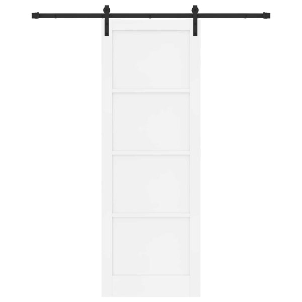 Liukuovi 83 x 232 cm Täysi mänty Valkoinen ja musta