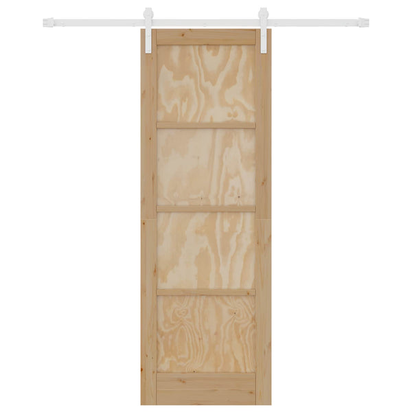 Liukuovi 73,5 x 211 cm Täysi mänty Luonnollinen ja valkoinen