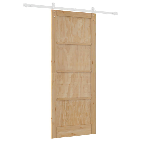 Liukuovi 86 x 211 cm Täysi mänty Luonnollinen ja valkoinen