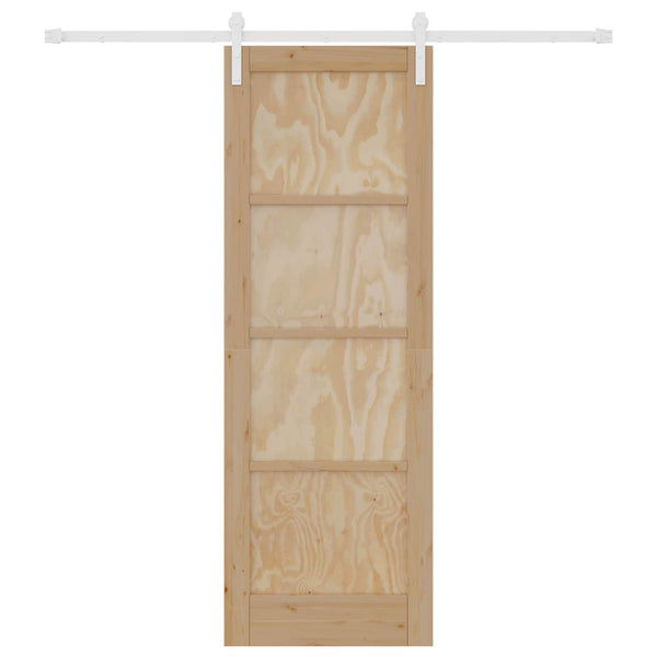 Liukuovi 73,5 x 211 cm Täysi mänty Luonnollinen ja valkoinen