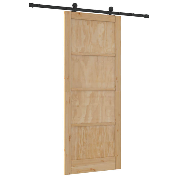 Liukuovi Luonnollinen ja musta 86 x 211 cm Täysi mänty