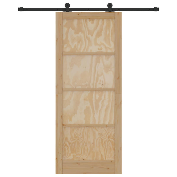 Liukuovi Luonnollinen ja musta 86 x 211 cm Täysi mänty