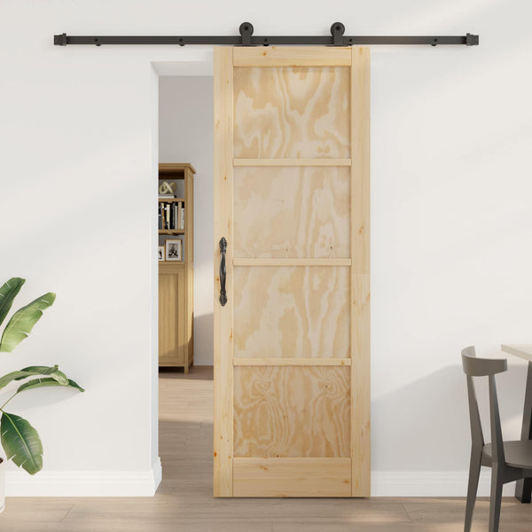 Liukuovi Luonnollinen ja musta 73,5 x 211 cm Täysi mänty