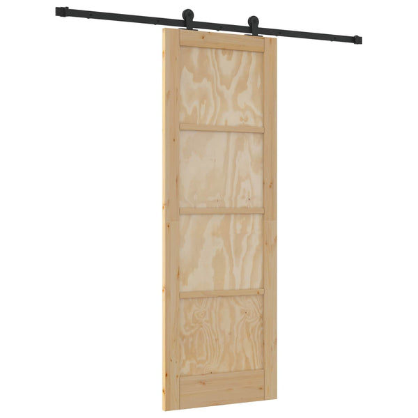 Liukuovi Luonnollinen ja musta 73,5 x 211 cm Täysi mänty