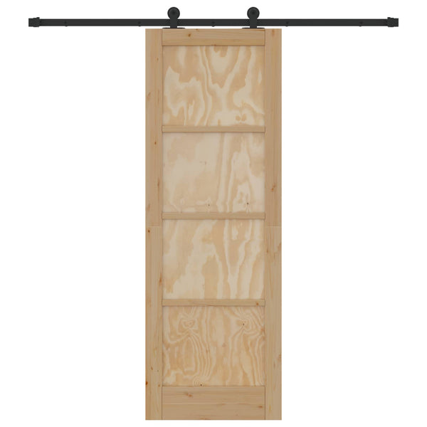 Liukuovi Luonnollinen ja musta 73,5 x 211 cm Täysi mänty