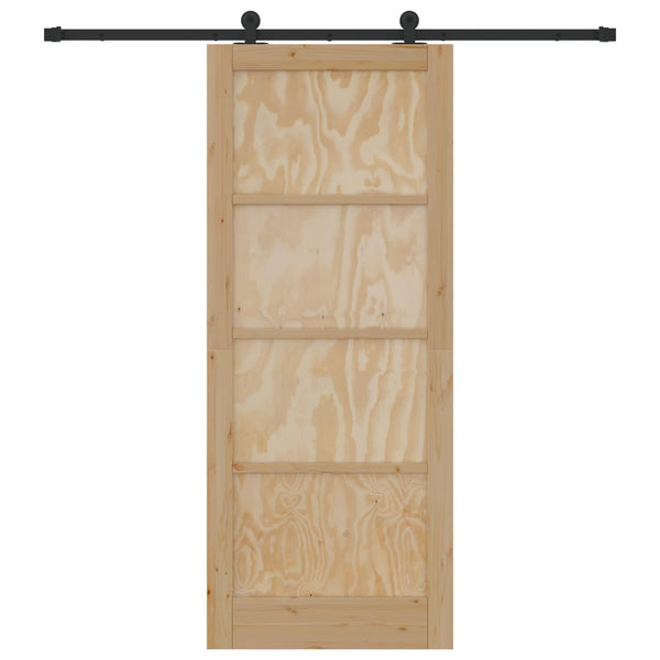Liukuovi Luonnollinen ja musta 86 x 211 cm Täysi mänty